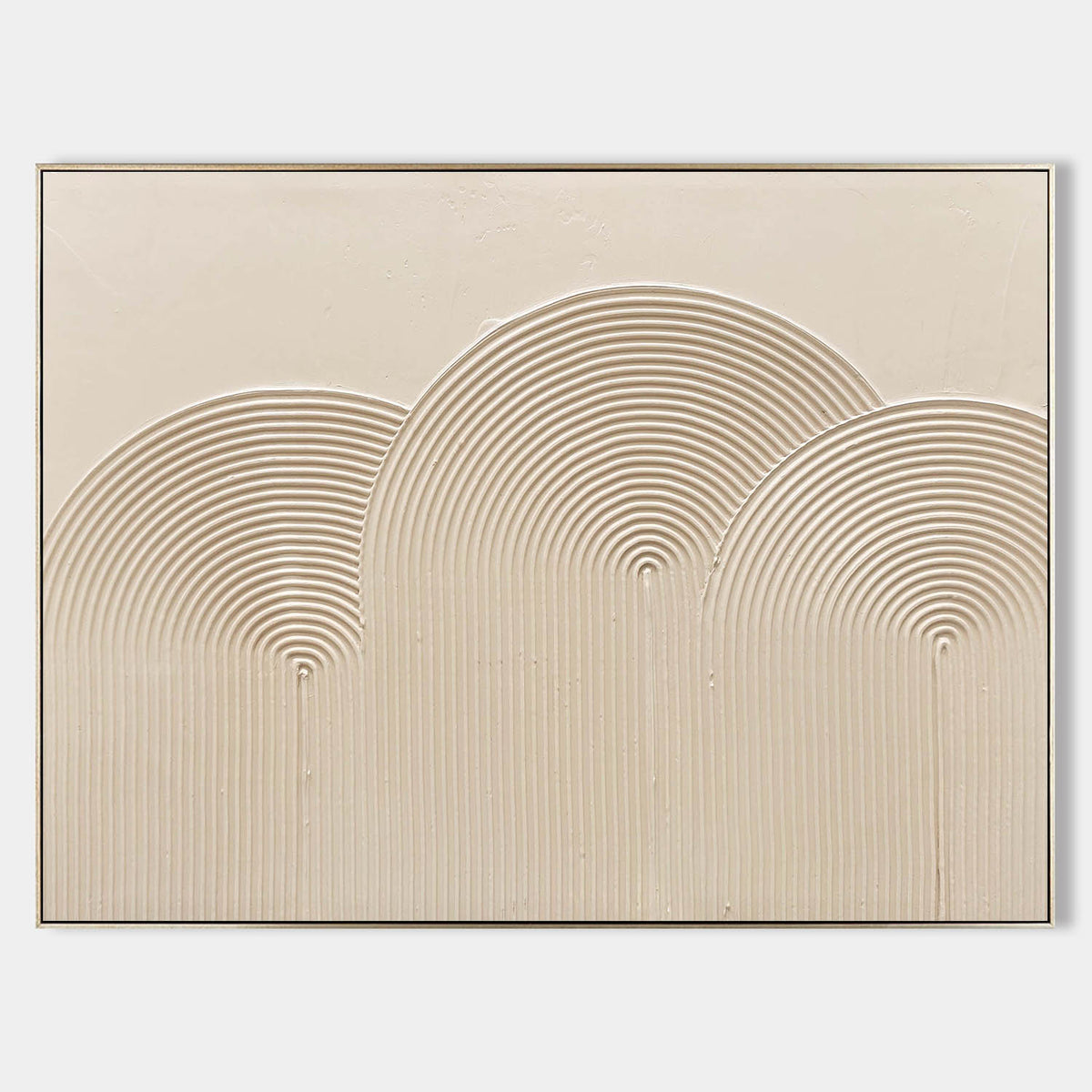 Beige Rich Textured Painting Modern Abstract Art, Minimalist Beige Monochromatic Art Artworks, Large Custom Acrylic Canvas Paintings