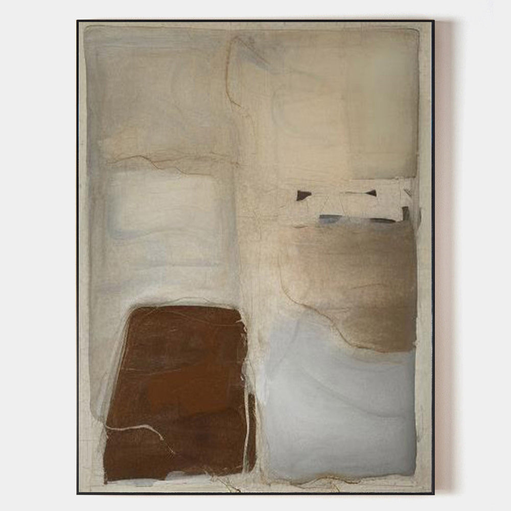 Modern Brown And Beige Abstract Canvas Wall Art Earth Tone Minimalist Art Minimalist Painting