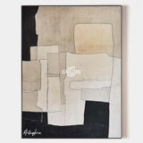 Modern Black And White Abstract Canvas Wall Art Minimalist Art Minimalist Painting For Livingroom