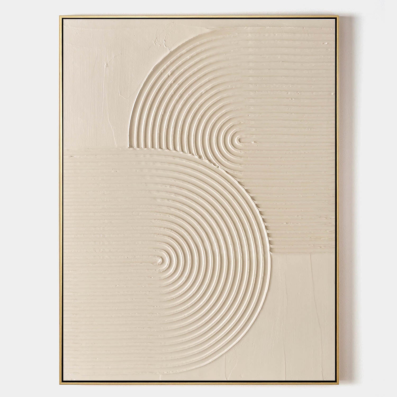 Largr Beige Rich Textured Painting,Minimalist Pure Beige Abstract Handmade Wall Art,Mid Century Wall Art Vintage