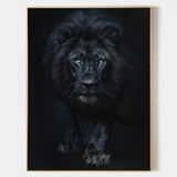 Large Lion Painting Black Lion King Wall Art Big Lion Oil Painting Handmade Animal Canvas Painting
