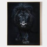 Large Lion Painting Black Lion King Wall Art Big Lion Oil Painting Handmade Animal Canvas Painting