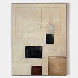 Modern Black And Beige Abstract Canvas Wall Art Earth Tone Minimalist Art Minimalist Painting