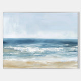 Oversized Beach Acrylic Paintings On Canvas Large Blue Textured Landscape Oil Paintings Artwork Minimalist Apartment Decor