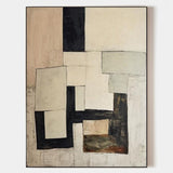 Modern Black And Beige Abstract Canvas Wall Art Earth Tone Minimalist Art Minimalist Painting