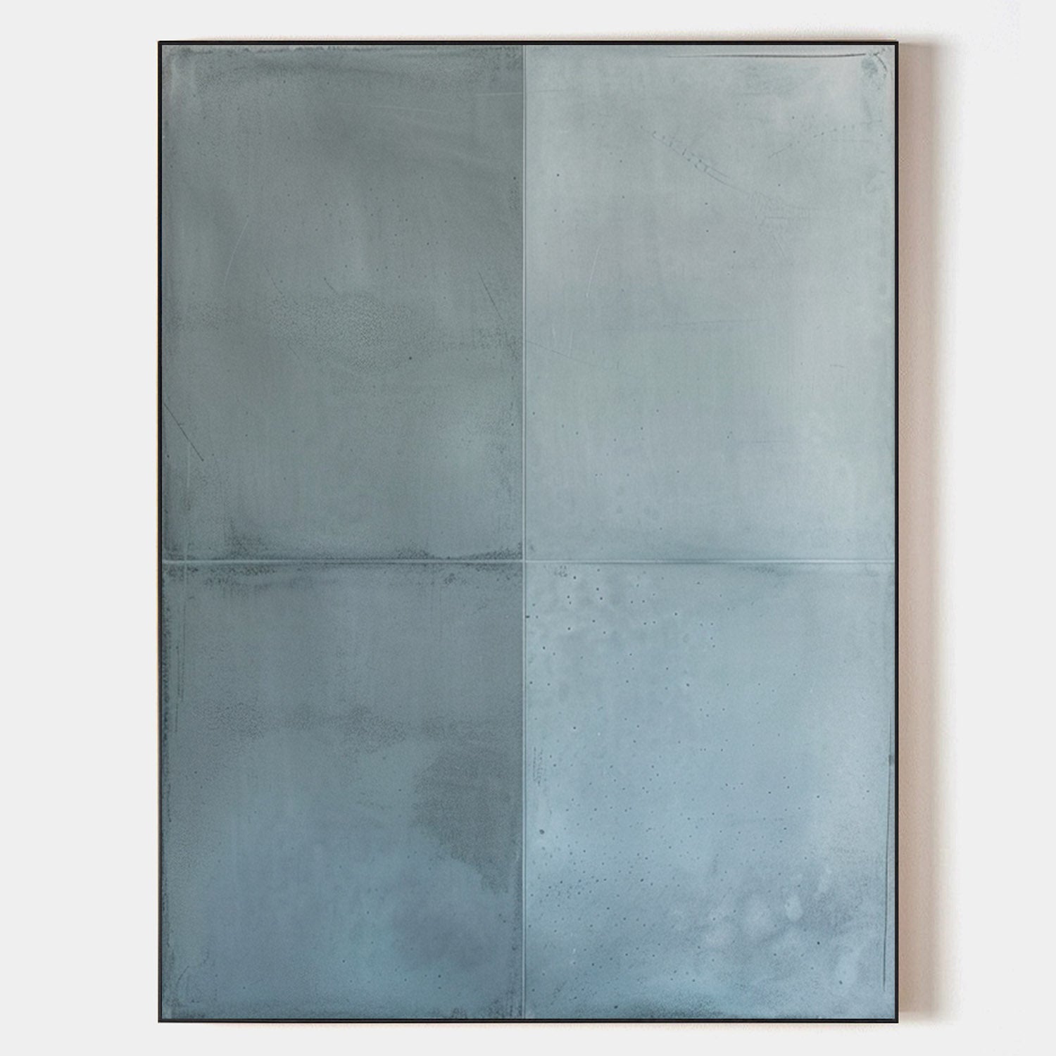 Original Blue Modern Canvas Wall Art Painting on Canvas Blue Textured Large Minimalist Abstract Living Room Decor