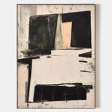 Modern Black And White Abstract Canvas Wall Art Earth Tone Minimalist Art Minimalist Painting