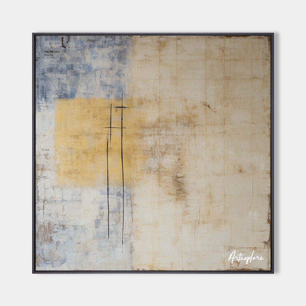 Wabi-sabi Dark Beige Painting Japandi Canvas Painting Interior Painting Large Abstract Wall Art