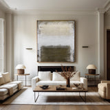 Blown And White Abstract Minimalist Acrylic Painting On Canvas Vertical Contemporary Minimalist Abstract Art