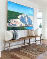 White Cliff Horizontal Oil Painting For Wall Landscape Art Seaside Art on Canvas Large Apartment Decor