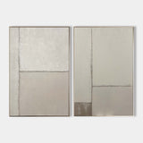 Modern Off White Abstract Wall Art Set Of 2 Beige Minimalist Art Minimalist Wall Art For Sale