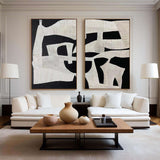 Large Black And Beige Abstract Canvas Wall Art Black Art Paintings For Wall Luxury Wall Art Minimalist Art For Sale