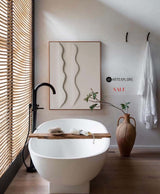 Wabi-sabi Beige Plaster Minimalist Wall Art Abstract Art Off White Plaster Wall Art Plaster Painting