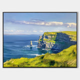 Beautiful View of Cliffsof Moher Oil Painting Modern Landscape Art Famous Scenic on Canvas