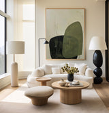 Green Canvas Art Wabi-sabi Beige Green Minimalist Acrylic Painting Livingroom Canvas Art For Sale