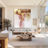 Pink And Gold Wall Art Gold Abstract Art Large Wall Decor Living Room