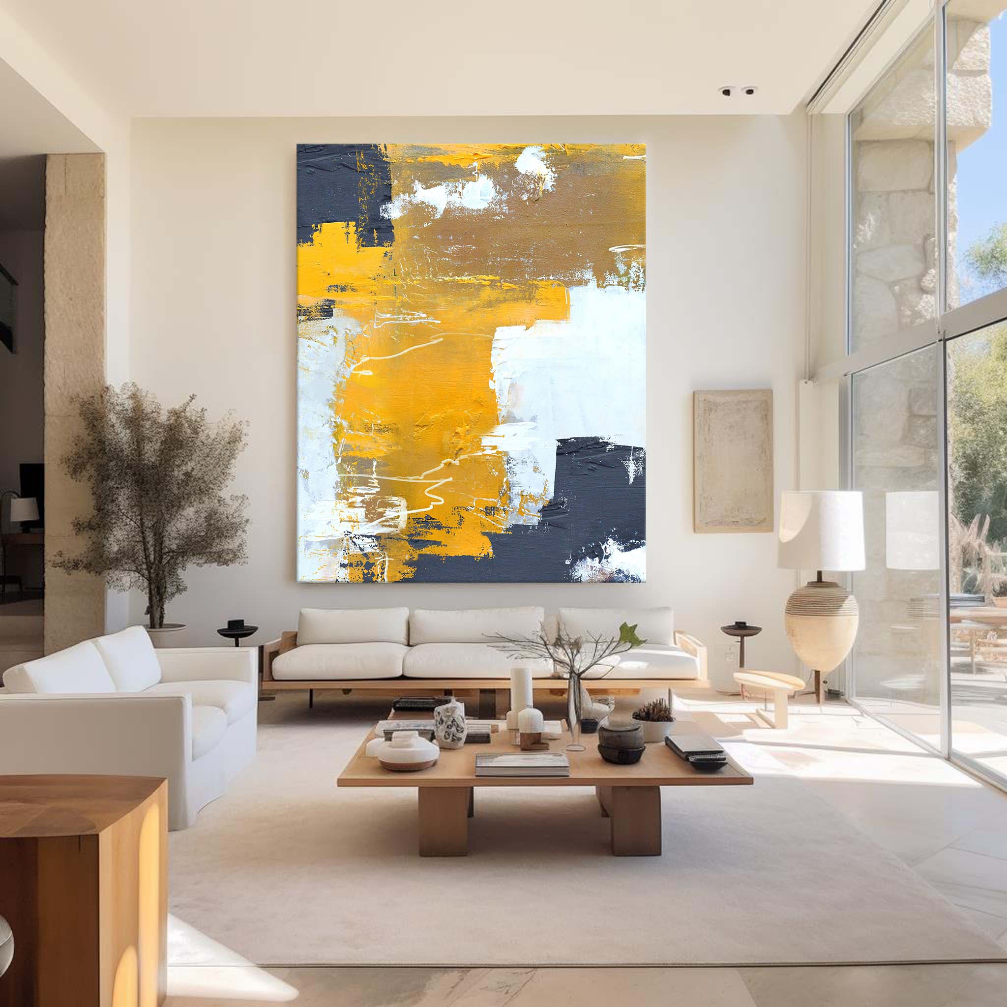 Orange Abstract Art Oversized Abstract Wall Art Large Painting Canvas