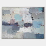 Large Abstract Coastal Canvs Acrylic Seascape Paintings Textured Abstract Painting