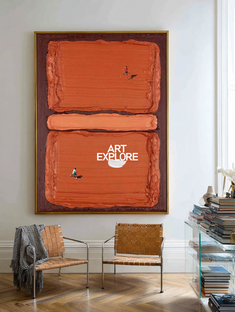 Abstract Tennis Art Painting Vibrant Clay Court Texture For Modern Home Decor