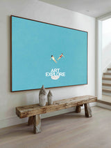 Modern Minimalist Ocean Swimmers Art For Coastal Living Room Decor