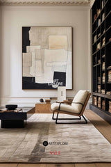 Modern Black And White Abstract Canvas Wall Art Minimalist Art Minimalist Painting For Livingroom