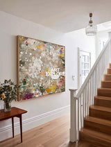 Vibrant Abstract Art With Colorful Mosaic Texture For Modern Living Room Decor