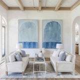 Large Blue White Textured Abstract Minimalist Wall Art Modern Abstract Painting For Sale