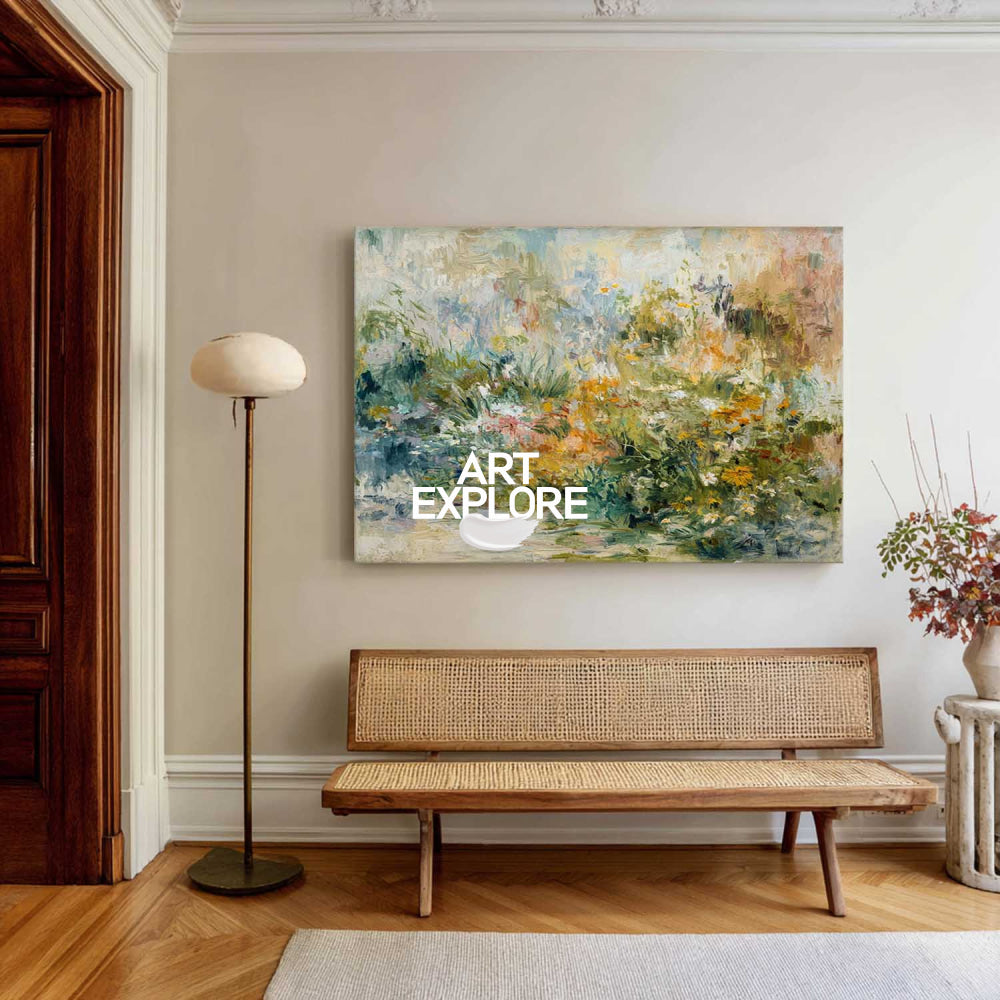 Contemporary Abstract Wildflower Painting Original Oil And Acrylic Art For Modern Living Room Decor
