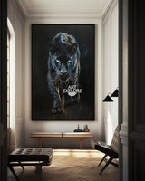 Large Black Panther Oil Painting Wild Black Panther Canvas Art Black Panther Painting For Sale
