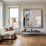 Modern Wabi-sabi Grey Abstract Wall Art Large Abstract Wall Art Painting For Livingroom