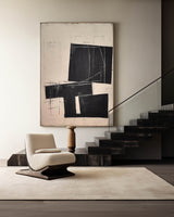 Modern Black And White Abstract Canvas Wall Art Earth Tone Minimalist Art Minimalist Painting