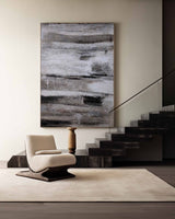 Large Vertical Abstract Art In Acrylic Brown Abstract Painting For Sale