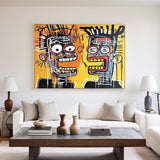 Modern Graffiti Paintings Basquiat Painting Textured Canvas Wall Art Handmade Canvas Art For Sale