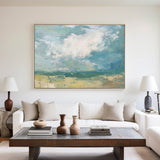 Abstract Seascape Paintings Horizontal Modern Beach Art Beach Scene Canvas Art