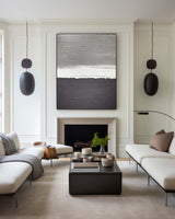 Modern Abstract Painting On Canvas Acrylic Abstract Contemporary Art Large Black White Grey Wall Art