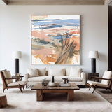 Muted Colors Minimalist Painting Wabi-Sabi Wall Art Modern Abstract Canvas Art For Sale