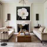 3D White Flower Abstract Painting Minimalist Abstract Art On Canvas Modern Flower Painting Painting For livingroom