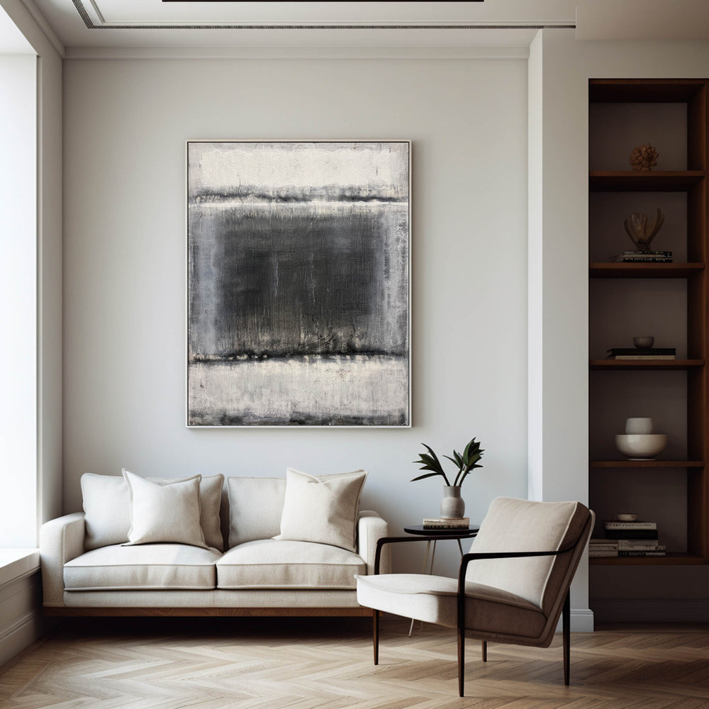 Black And White Abstract Acrylic Painting On Canvas Extra Large Abstract Canvas Art Grey Modern Wall Art