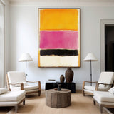 Yellow And Pink Canvas Wall Art Large Framed Rothko Art Painting Bauhaus Wall Art For Livingroom