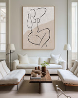 Modern Minimalist Painting Black And White Line Painting Minimalist Wall Art For Home Decor