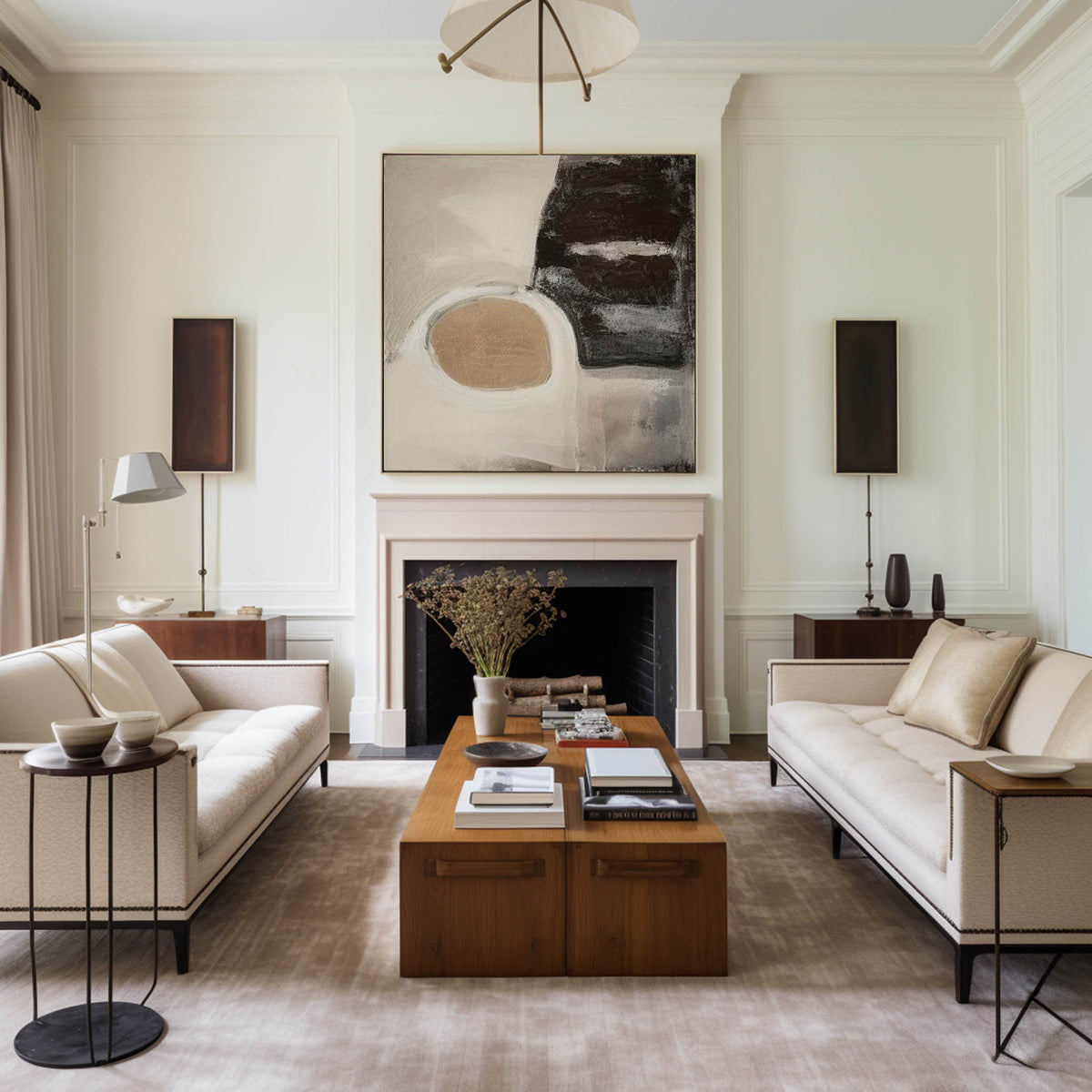 Brown and Black Minimalist Abstract Art On Canvas Modern Painting Abstract Painting For livingroom