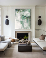 Modern Green Abstract Wall Art Livingroom Canvas Wall Art Acrylic Abstract Painting For Sale