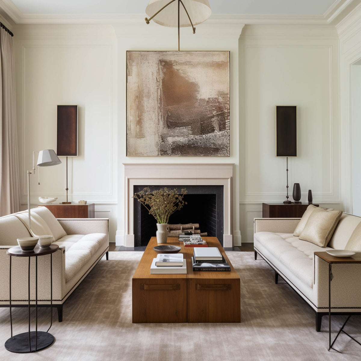 Brown Minimalist Abstract Art On Canvas Modern Painting Abstract Painting For livingroom