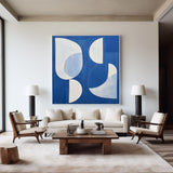 White And Blue Abstract Painting Minimalist Abstract Art On Canvas Modern Painting For Sale