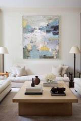 Large Abstract Beach Wall Art For Living Room Vertical Coastal Wall Art Canvas