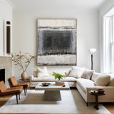 Black And White Abstract Acrylic Painting On Canvas Extra Large Abstract Canvas Art Grey Modern Wall Art