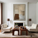 Modern Brown And Beige Abstract Canvas Wall Art Earth Tone Minimalist Art Minimalist Painting