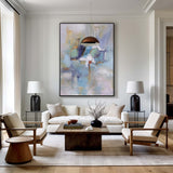 Vertical Modern Abstract Acrylic Painting On Canvas Heavy Texture Paint