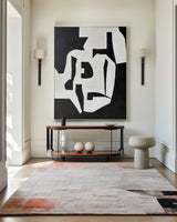 Modern Black And White Abstract Canvas Wall Art Minimalist Art Minimalist Painting For Livingroom