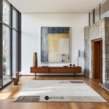 Wabi-Sabi Beige Minimalist Wall Art, Japandi Interior Painting Large Abstract Canvas Wall Art